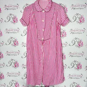 Eatons vanity fair dress rare vintage pin up girl Pink Striped Button-Up Dress